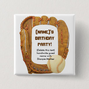 Name Button Favoriten für Baseball Party Geburtsta