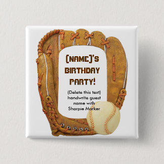 Name Button Favoriten für Baseball Party Geburtsta