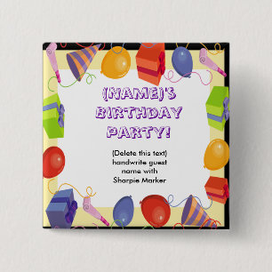Name Button Favoriten für Party Geburtstag