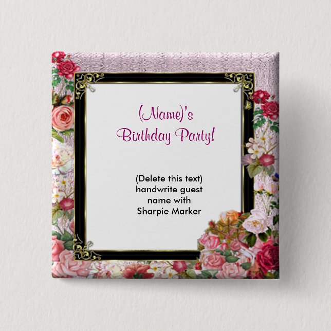 Name Button Favoriten für Party oder Pensionierung (Vorderseite)