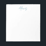 Name Calligraphy Script Plain Simple White Blue Notizblock<br><div class="desc">This template can be customized to meet all professional occupations.</div>