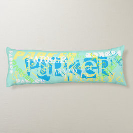 Name Change Body Pillow Name Collage Soft Pastels Seitenschläferkissen