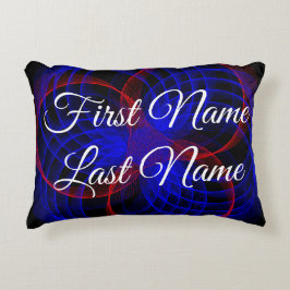 Name Change Triple Blue Accent Geometric Pillow Dekokissen