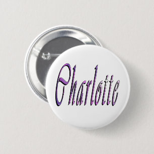 Name Charlotte in Rosa und Lila Button