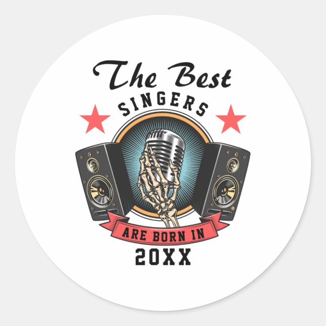 Name Choir Singer Birthday  Runder Aufkleber (Vorderseite)