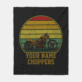 Name Chopper Motorrad-Retro-Sunset hinzufügen Fleecedecke