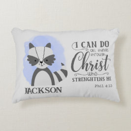 Name Christliches Niedliches Woodland Baby Raccoat Dekokissen