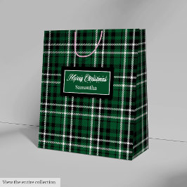 Name Christmas Gift Bags Classic Tartan Keepsake Mittlere Geschenktüte