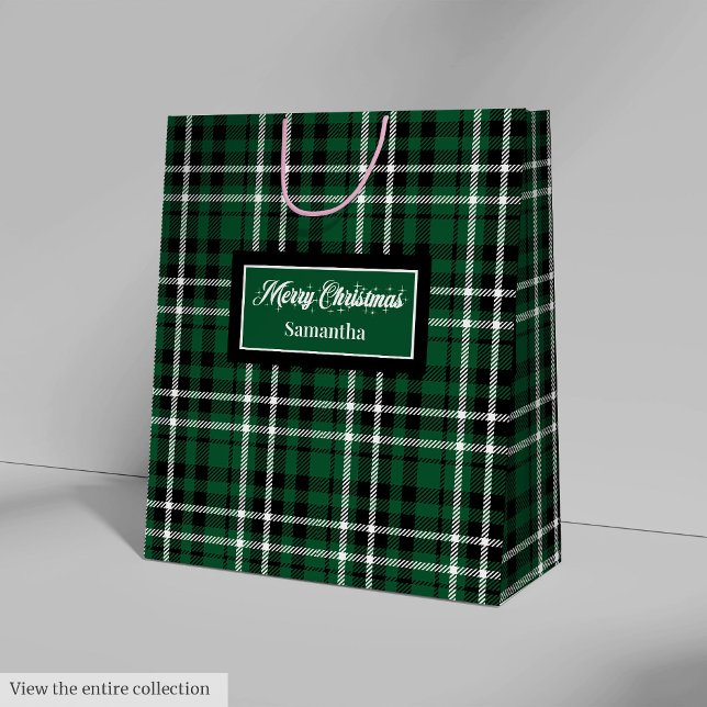 Name Christmas Gift Bags Classic Tartan Keepsake Mittlere Geschenktüte (Name Christmas Gift Bags Classic Tartan Keepsake)