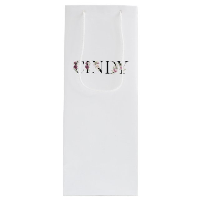 Name Cindy Geschenktüte Für Weinflaschen (Vorderseite)