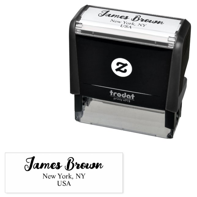 Name & City Return Stamp Permastempel (Beispiel)