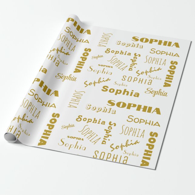 Name Collage Personalisiert Weihnachten Geschenkpapier (Ungerollt)