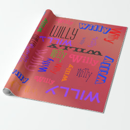 Name Collage 🎁 Phantastische Word Cloud Apple Red Geschenkpapier