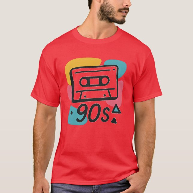 Name Colorful 90s Cassetteape Design retro T-Shirt (Vorderseite)
