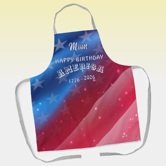 Name || Colorful Happy Birthday America Apron Schürze