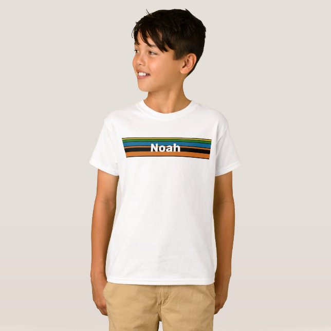 Name Combination Srtip Design - Chic Orange Base T-Shirt (Vorne ganz)