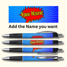 Name Comic Book Style Text Blau Gelb hinzufügen