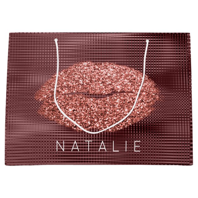 Name Copper Grill Metallic Kiss Lip Glitzer Bronze Große Geschenktüte (Vorderseite)