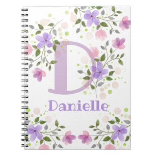Name Danielle mit Blume Notizblock