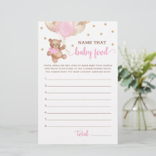 Name, dass Baby Food Game Baby Dusche Teddy Bär