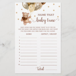 Name, dass Baby Tune Game Baby Dusche Teddy Bear