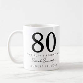Name Datum Achtzig 80. Geburtstagsfeier Kaffeetasse