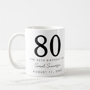 Name Datum Achtzig 80. Geburtstagsfeier Kaffeetasse