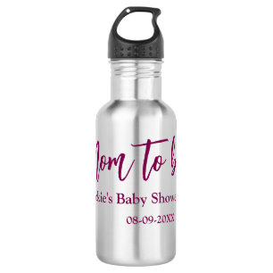 Name Datum Baby-Party werdende Mutter pink einfach Edelstahlflasche
