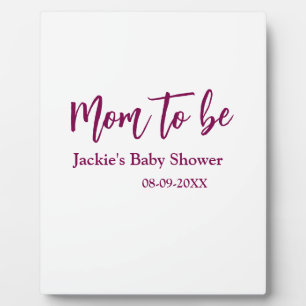 Name Datum Baby-Party werdende Mutter pink einfach Fotoplatte