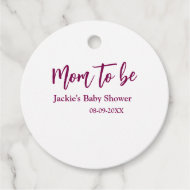 Name Datum Baby-Party werdende Mutter pink einfach Geschenkanhänger