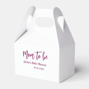 Name Datum Baby-Party werdende Mutter pink einfach Geschenkschachtel