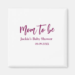 Name Datum Baby-Party werdende Mutter pink einfach Magnet