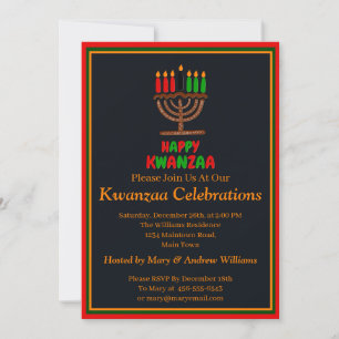 Name Datum Daten hinzufügen Happy Kwanzaa Kerzen,  Einladung