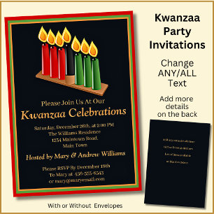 Name Datum Details Kwanzaa 7 Kerzen Party hinzufüg Einladung