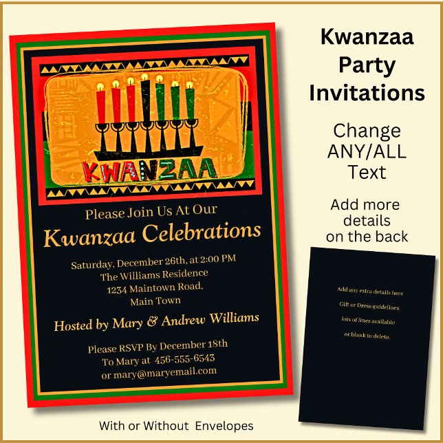 Name Datum Details Kwanzaa Kerzen Party hinzufügen Einladung (Von Creator hochgeladen)