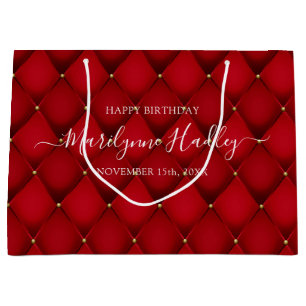 Name Datum Harlequin Red Birthday Große Geschenktüte