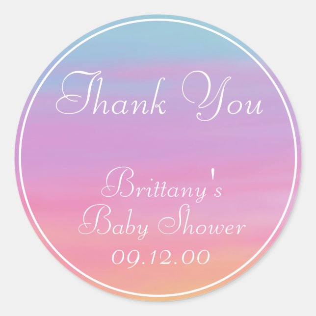 Name, Datum, Regenbogen für Veranstaltungen anpass Runder Aufkleber (Vorderseite)