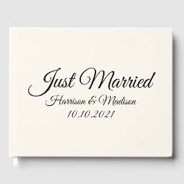 Name, Datum, Schwarz Blumenweiße Hochzeit anpassen Gästebuch