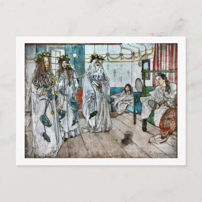 Name Day for Karin 1899 Postkarte (Vorderseite)