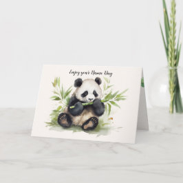 Name Day Panda Bär mit Bamboo Karte