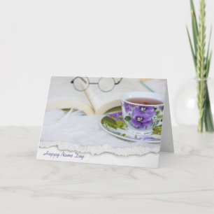 Name Day Pansy Teacup Karte