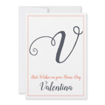 Name Day Saint-Day Letter V Monogramm