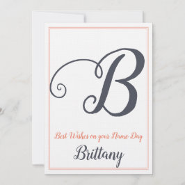 Name Day Saint's Day Letter B Monogramm Einladung