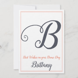 Name Day Saint's Day Letter B Monogramm Einladung