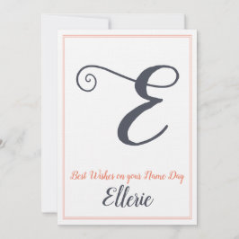 Name Day Saint's Day Letter E Monogram Einladung