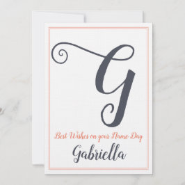 Name Day Saint's Day Letter G Monogram Einladung