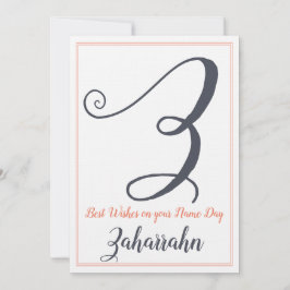 Name Day Saint's Day Letter Z Monogram Einladung
