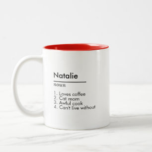 Name Definition benutzerdefiniertes Geschenk für i Zweifarbige Tasse