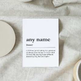 Name Definition beste Freundin minimalistisch mode Karte