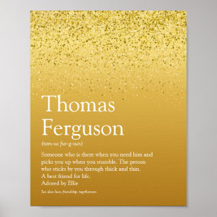 Name Definition Gold Glitter Glamourös Modern Lust Poster